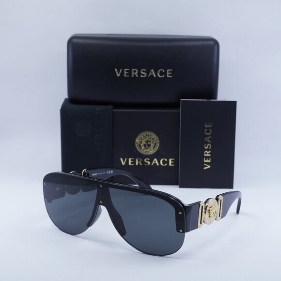 Versace VE4391 GB1/87 Aviator Sunglasses – Black/Dark Grey - Picture 1 of 10